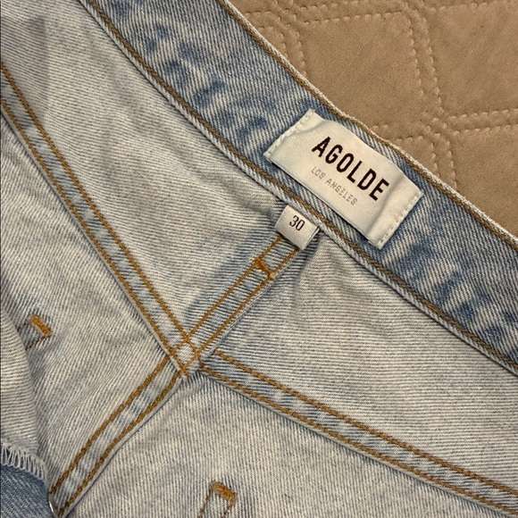 Agolde Light Blue Button-Fly Short - Picture 3 of 12